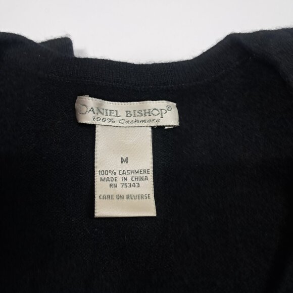 Daniel Bishop 100% Cashmere V-Neck Black Medium Sweater Shirt - Picture 6 of 10